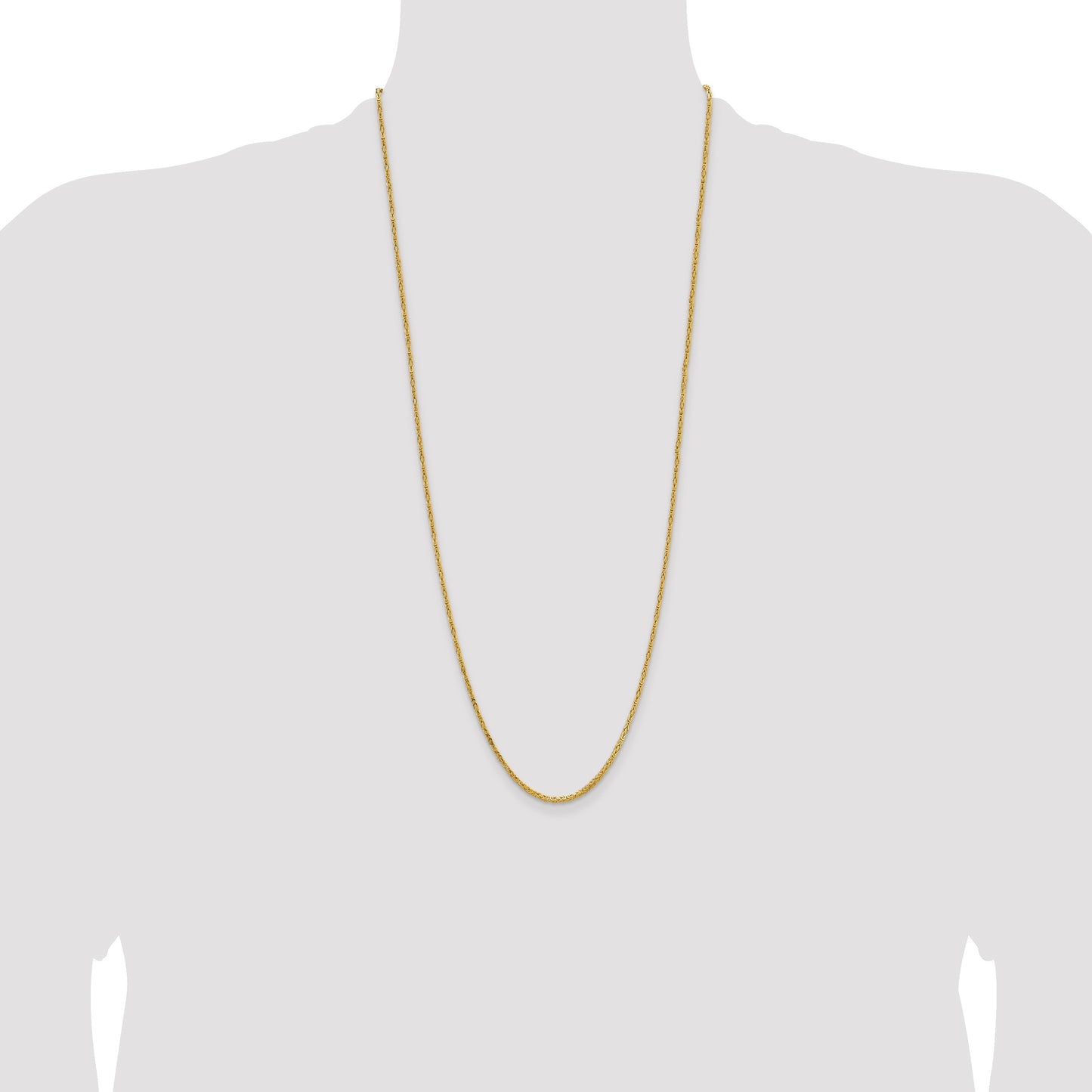 14K 30 inch 2mm Byzantine with Lobster Clasp Chain