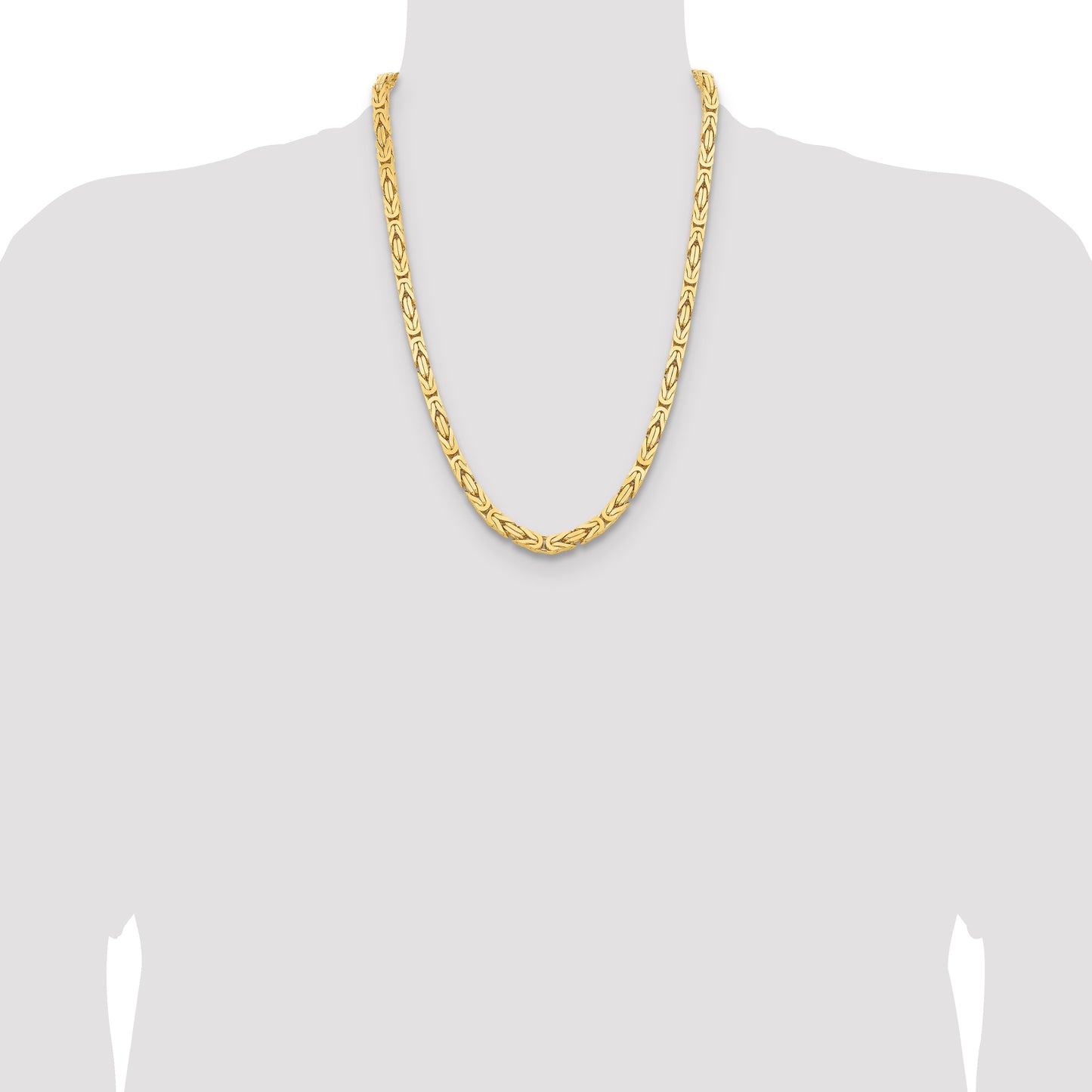 14K 24 inch 6.5mm Byzantine with Lobster Clasp Chain