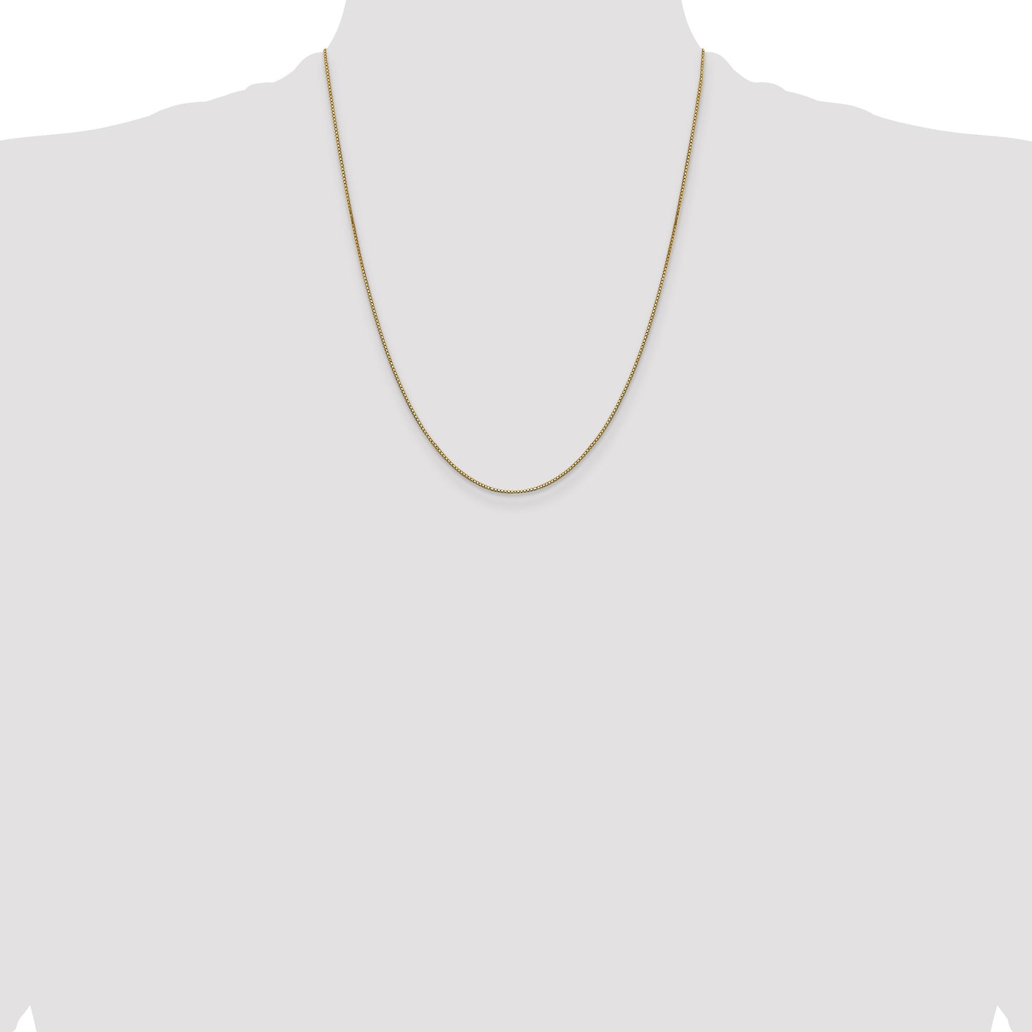 14K 22 inch .9mm Box with Lobster Clasp Chain