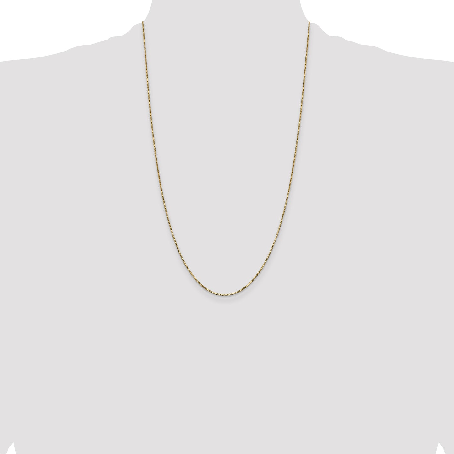 14K 26 inch .9mm Box with Lobster Clasp Chain
