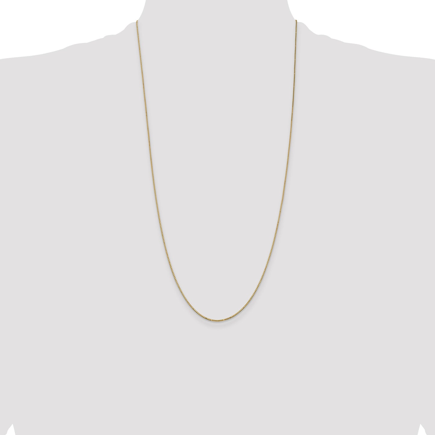 14K 28 inch .9mm Box with Spring Ring Clasp Chain