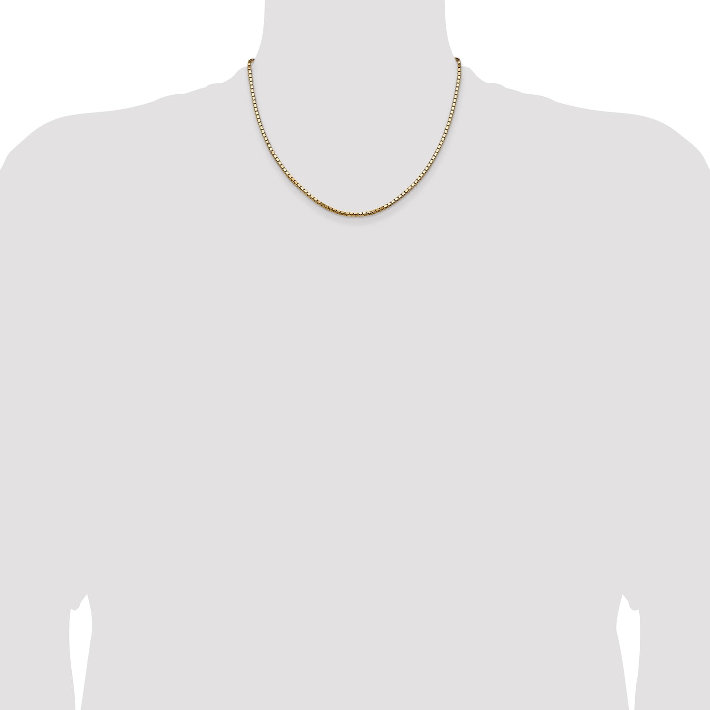 14K 18 inch 2.5mm Box with Lobster Clasp Chain