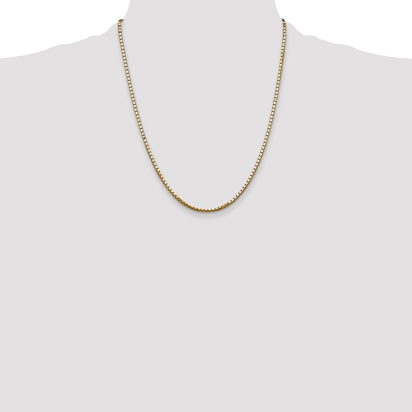 14K 22 inch 2.5mm Box with Lobster Clasp Chain