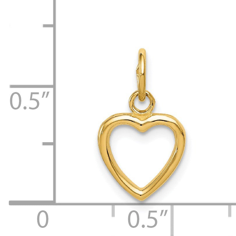 14K Polished Cut-out Heart Pendant