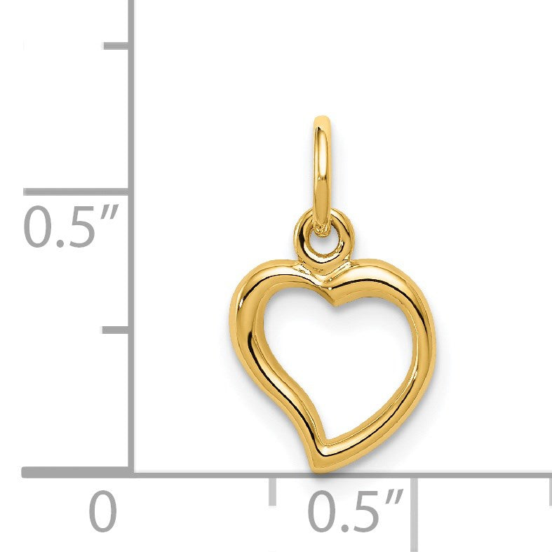 14K Polished Curved Heart Pendant