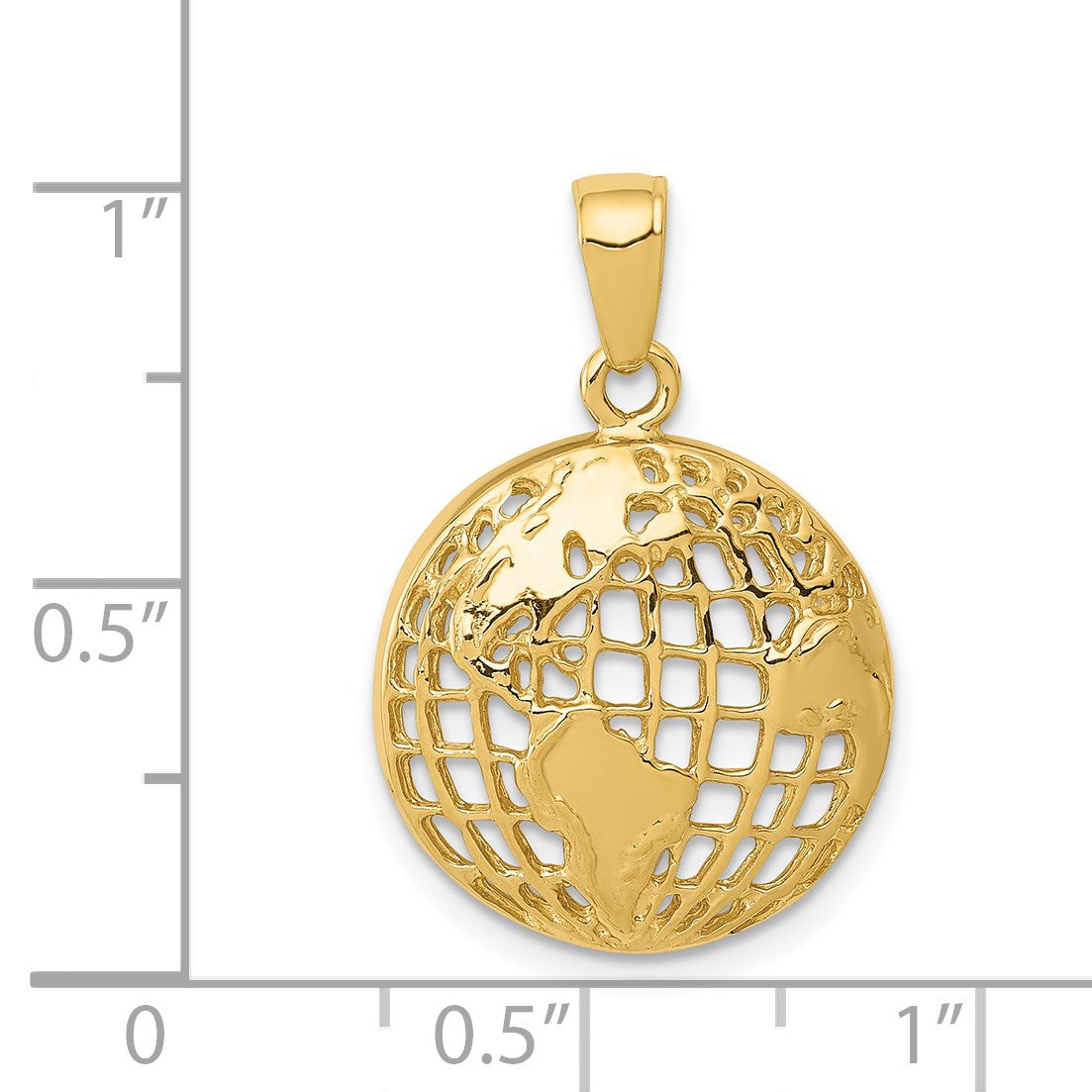 14k Polished Cut-out Globe Pendant
