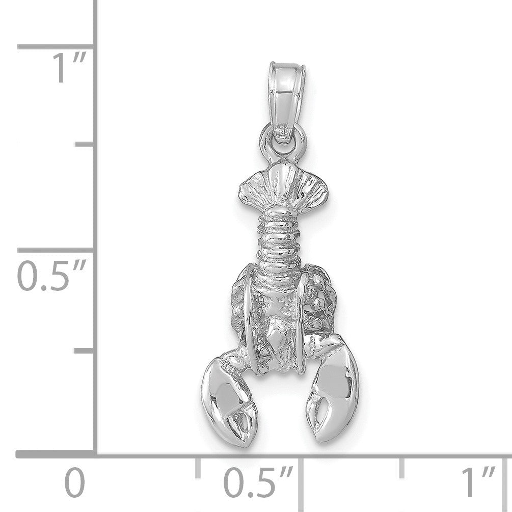 14k White Gold Lobster with Moveable Claws Pendant