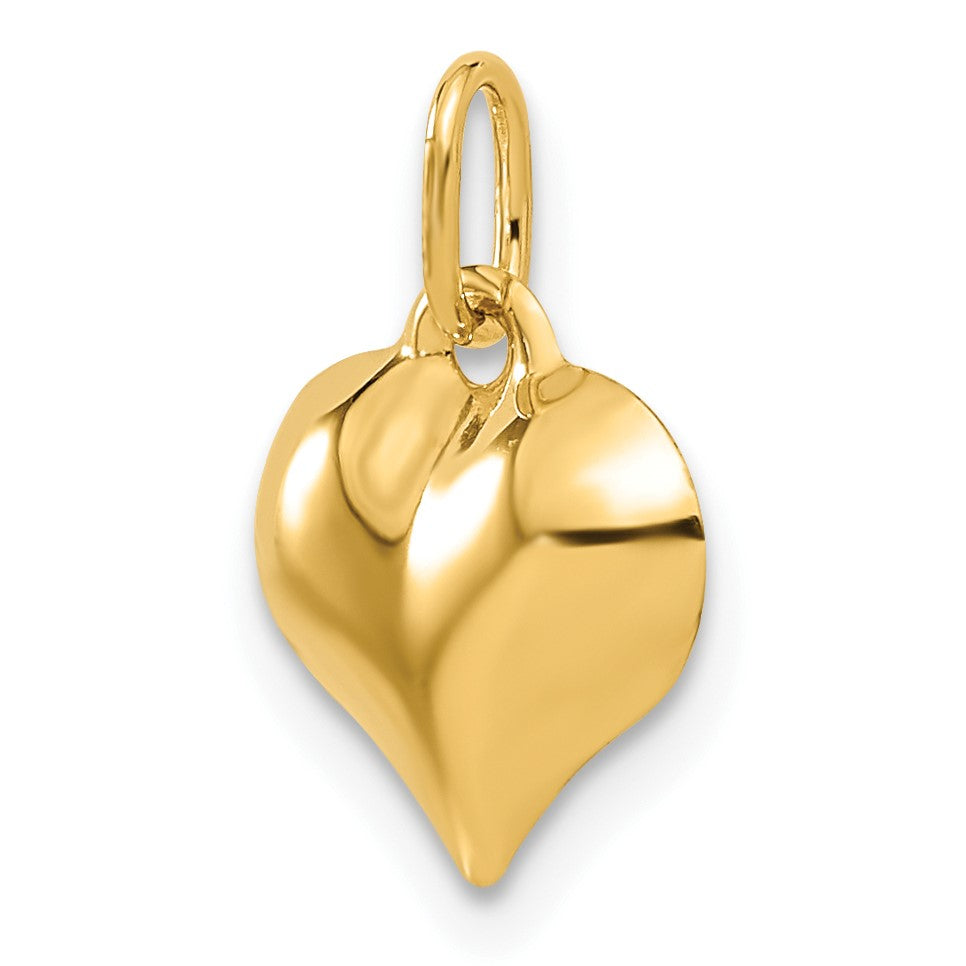 14K Polished 3-D Puffed Heart Pendant