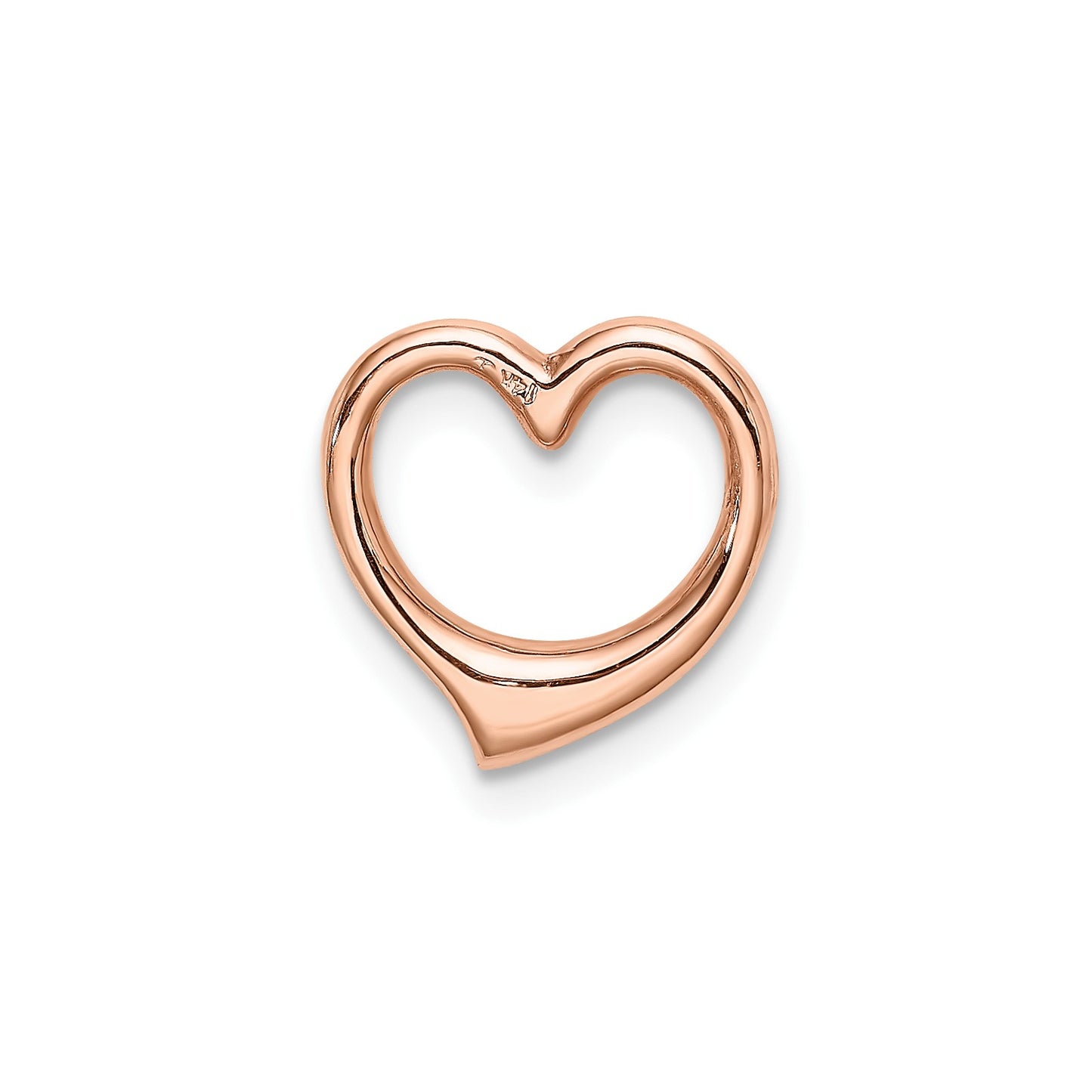 14K Rose Polished Floating Heart Chain Slide