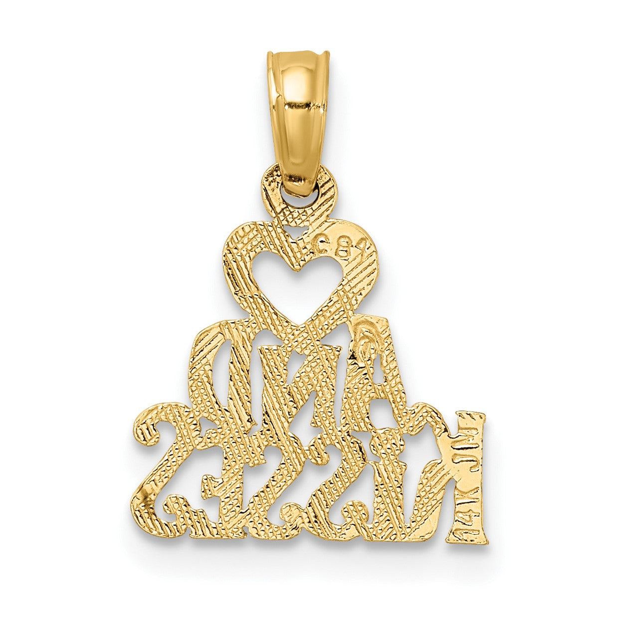 14k Heart AND KISSES Charm
