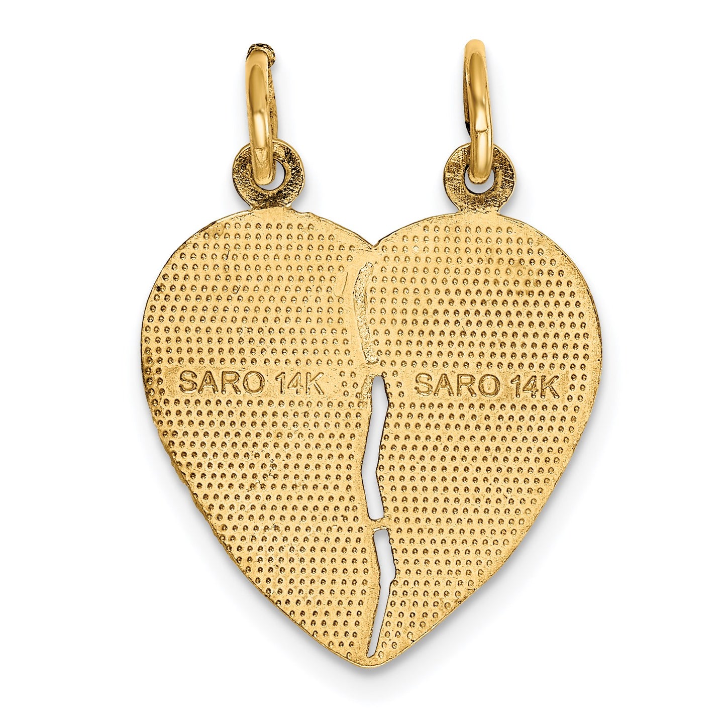14k 2-Piece Break-apart Diamond-cut FROM MY HEART DIRECT TO YOURS Charm