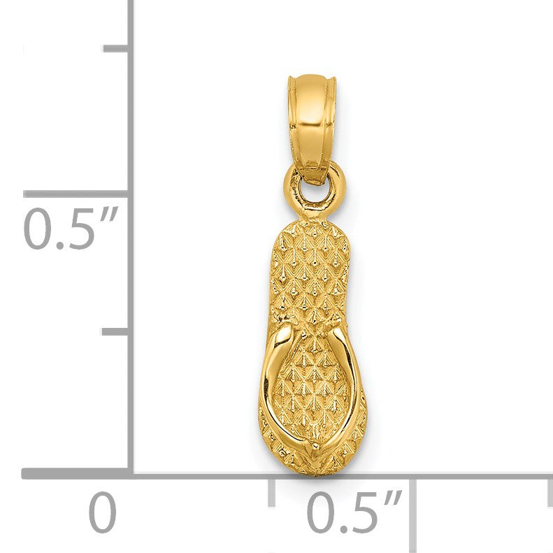 14k 3-D MYRTLE BEACH Single Flip-Flop Charm