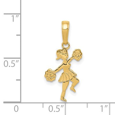 14k Cheerleader with Pom-Poms Pendant