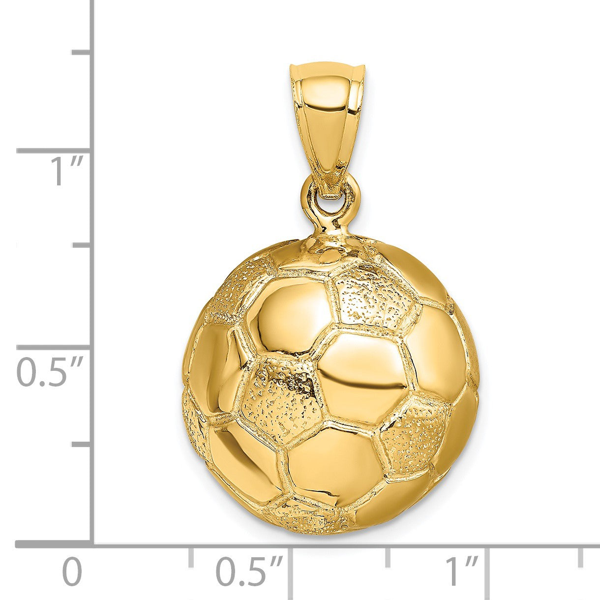 14k Large 3-D Soccer Ball Charm