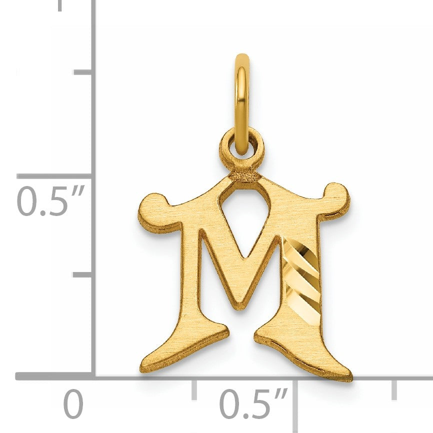 14K Diamond-cut Letter M Initial Charm