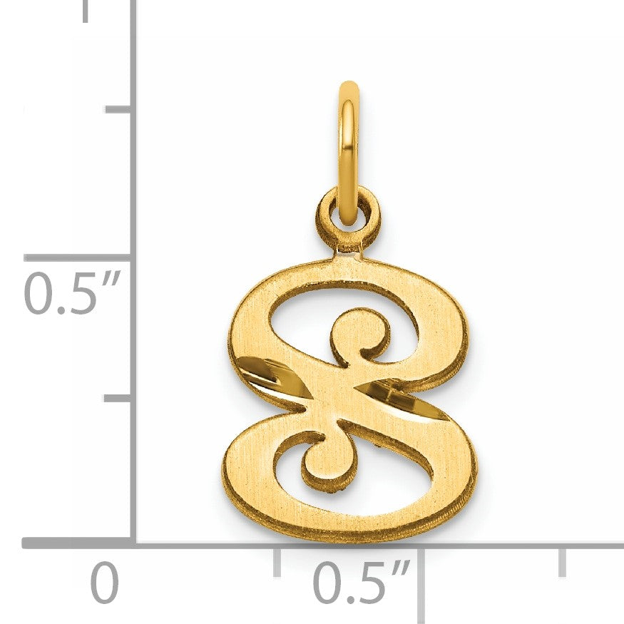 14K Diamond-cut Letter S Initial Charm
