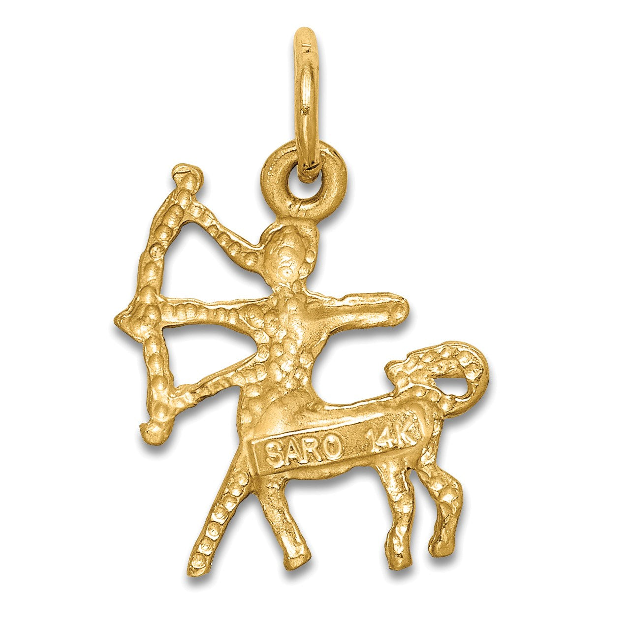 14k Satin Diamond-cut Sagittarius Zodiac Charm