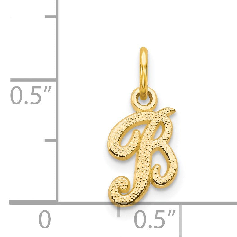 14KY Script Letter B Initial Charm