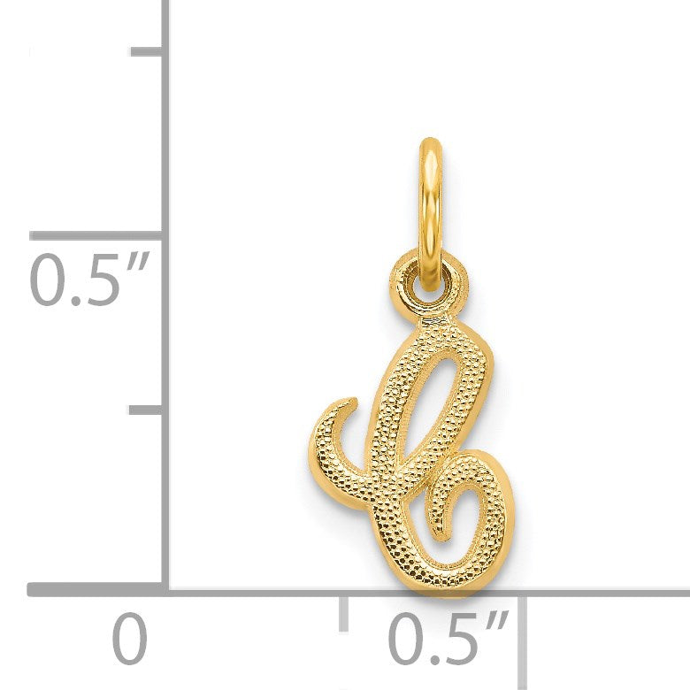 14KY Script Letter C Initial Charm