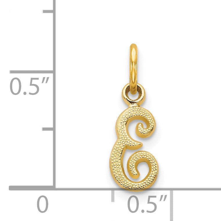 14KY Script Letter E Initial Charm