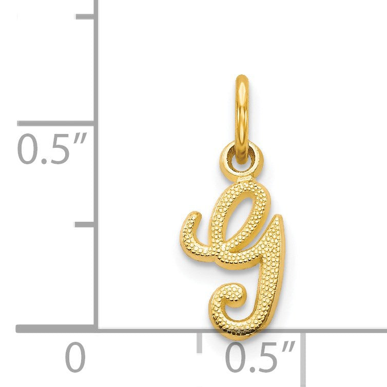 14KY Script Letter G Initial Charm
