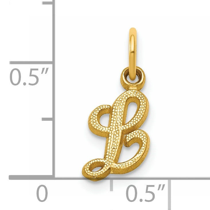 14KY Script Letter L Initial Charm