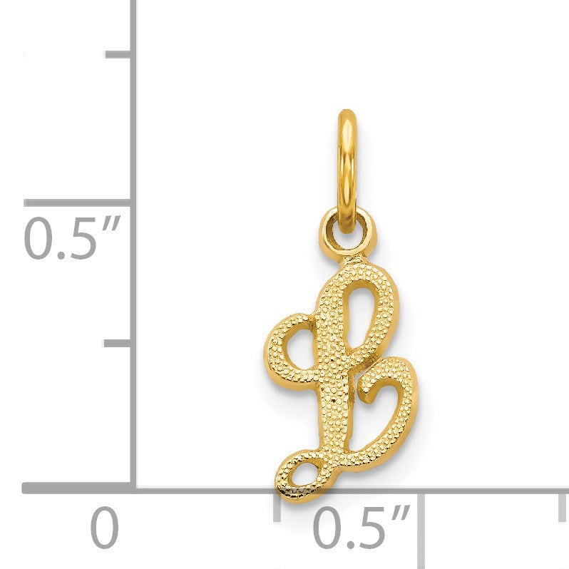 14KY Script Letter L Initial Charm