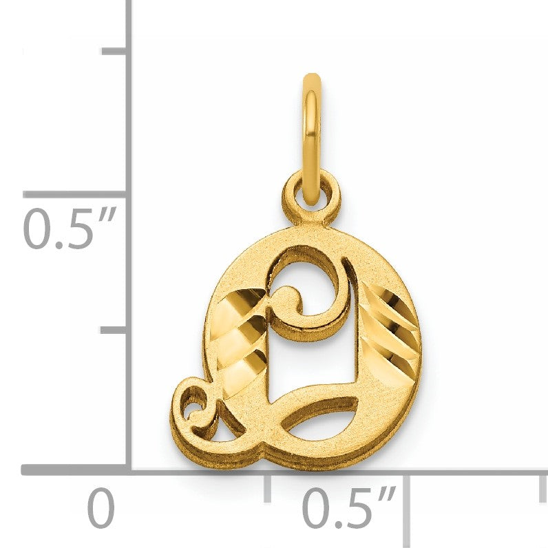 14k Letter Q Initial Charm