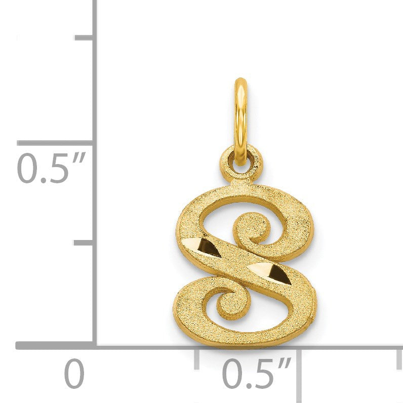 14k Letter S Initial Charm