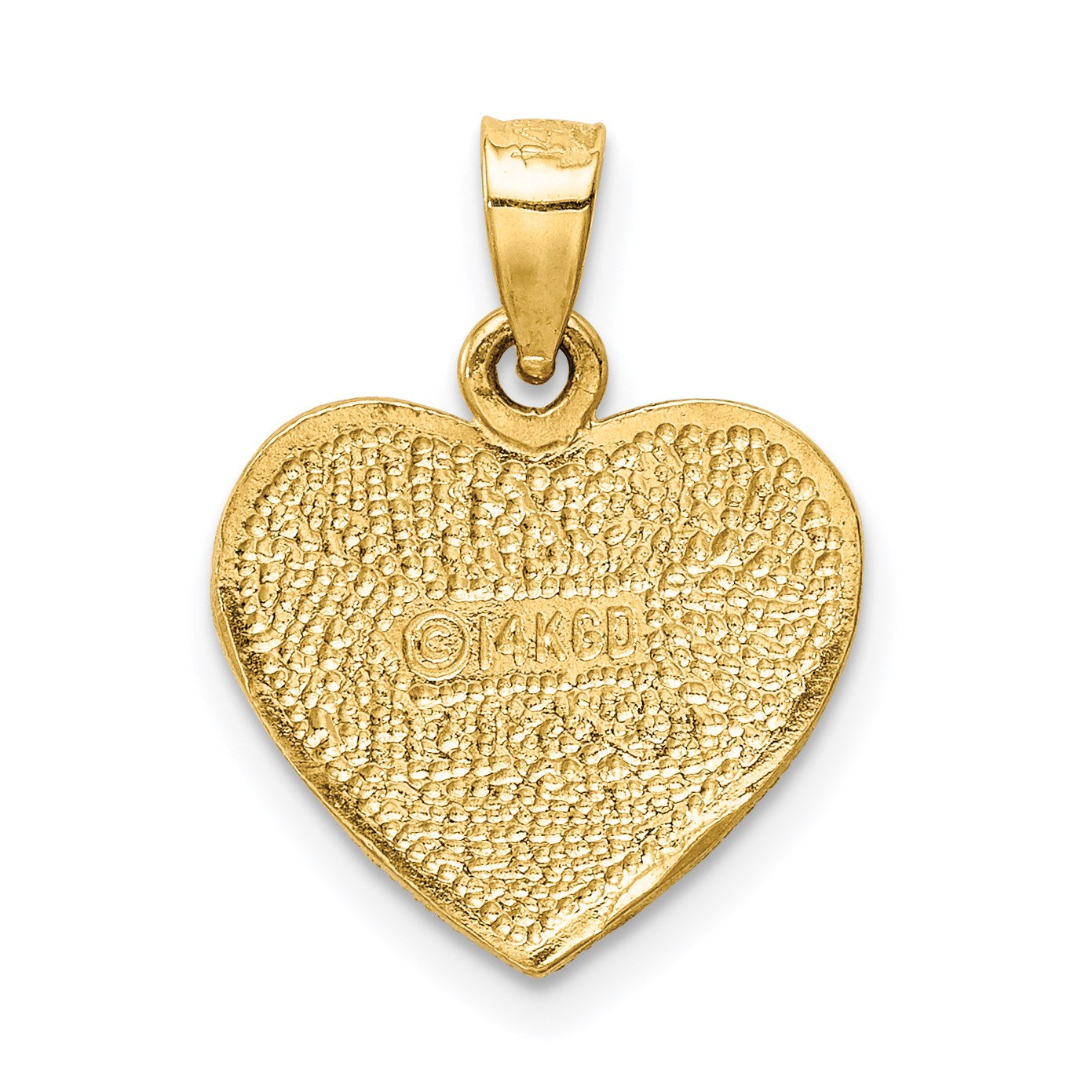 14k I LOVE YOU Script Heart Pendant