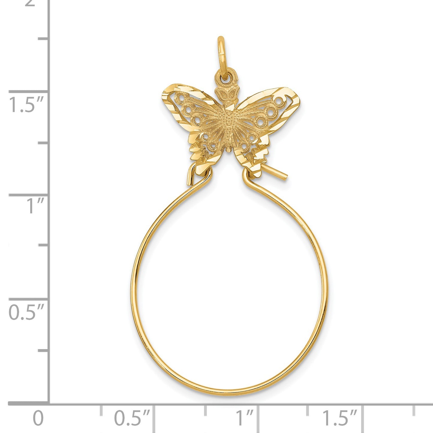 14k Filigree Butterfly Charm Holder Pendant