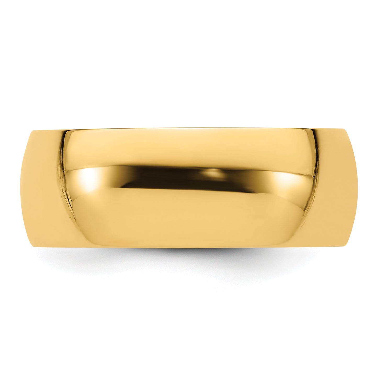 14k Yellow Gold 8mm Lightweight Comfort Fit Wedding Band Size 6