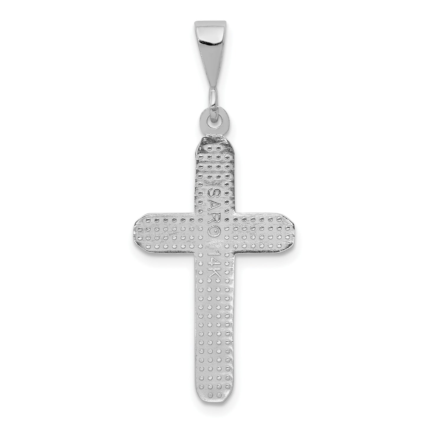 14k White Gold Celtic Knot Cross Charm