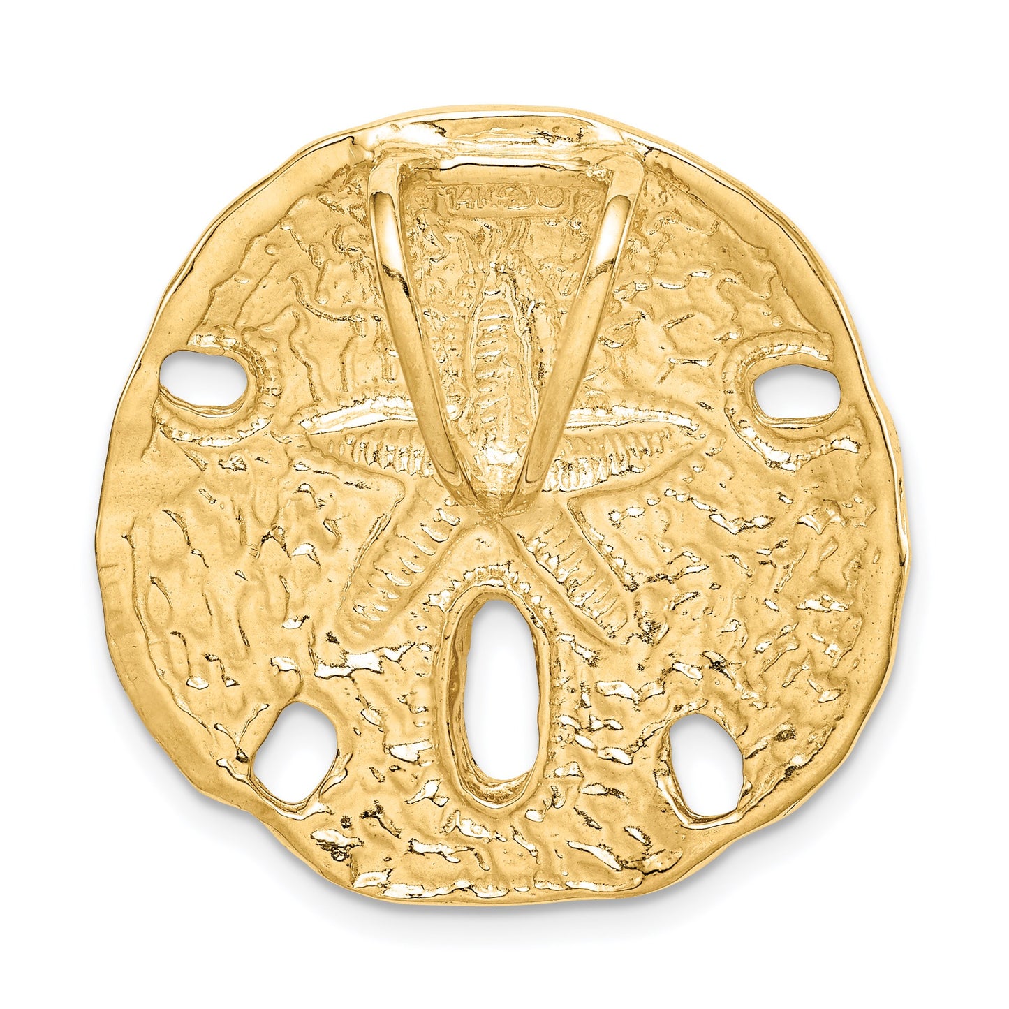 14k Polished Fits up to 8mm on Both Small Sand Dollar Omega Slide