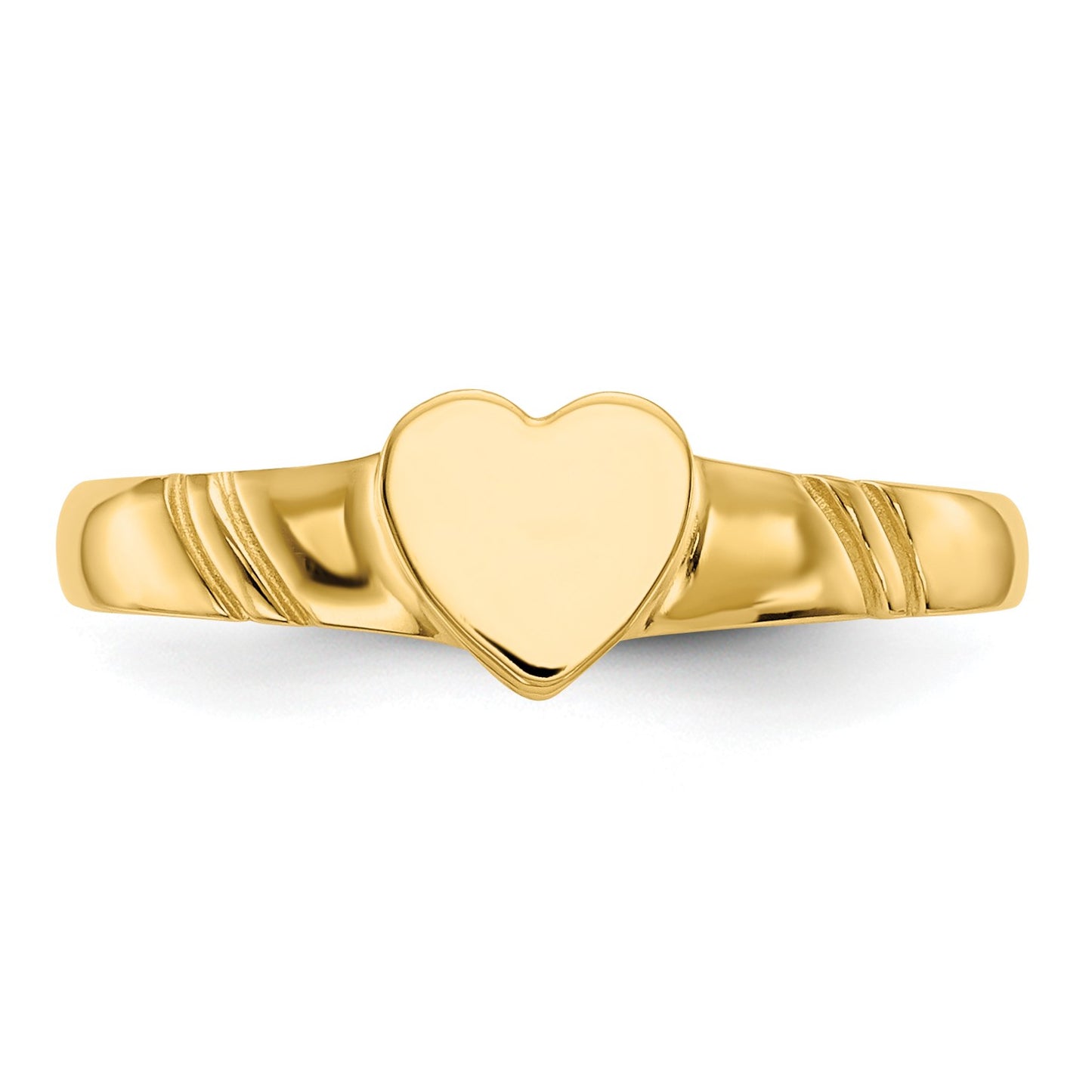 14k 5.0x5.0mm Closed Back Size 3 Childs Heart Signet Ring