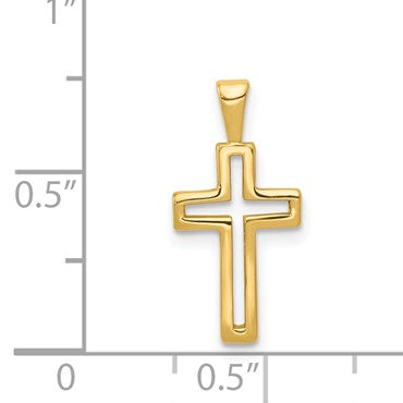 14k Cut-out Cross Charm