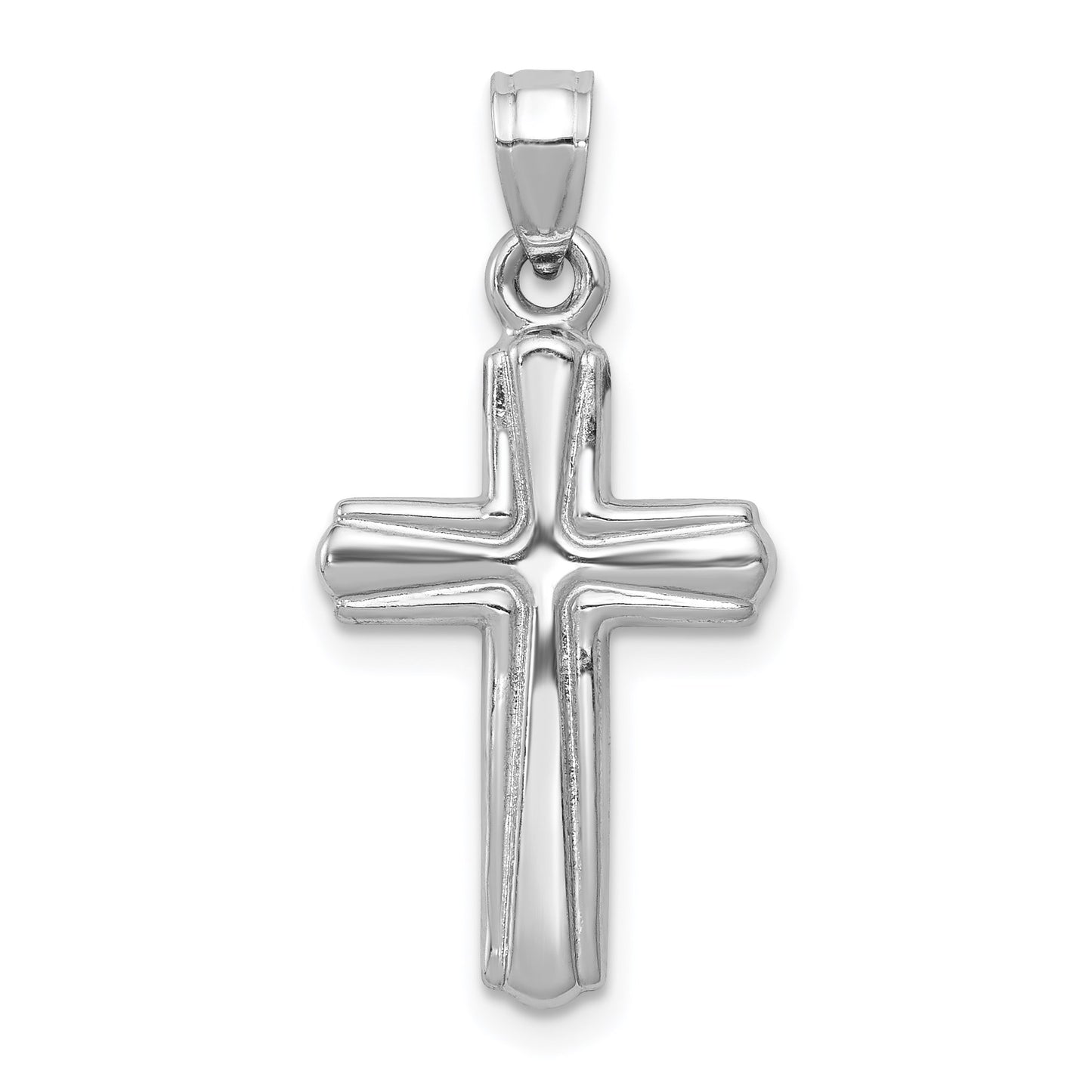 14K White Gold Crucifix Reversible to Cross Pendant
