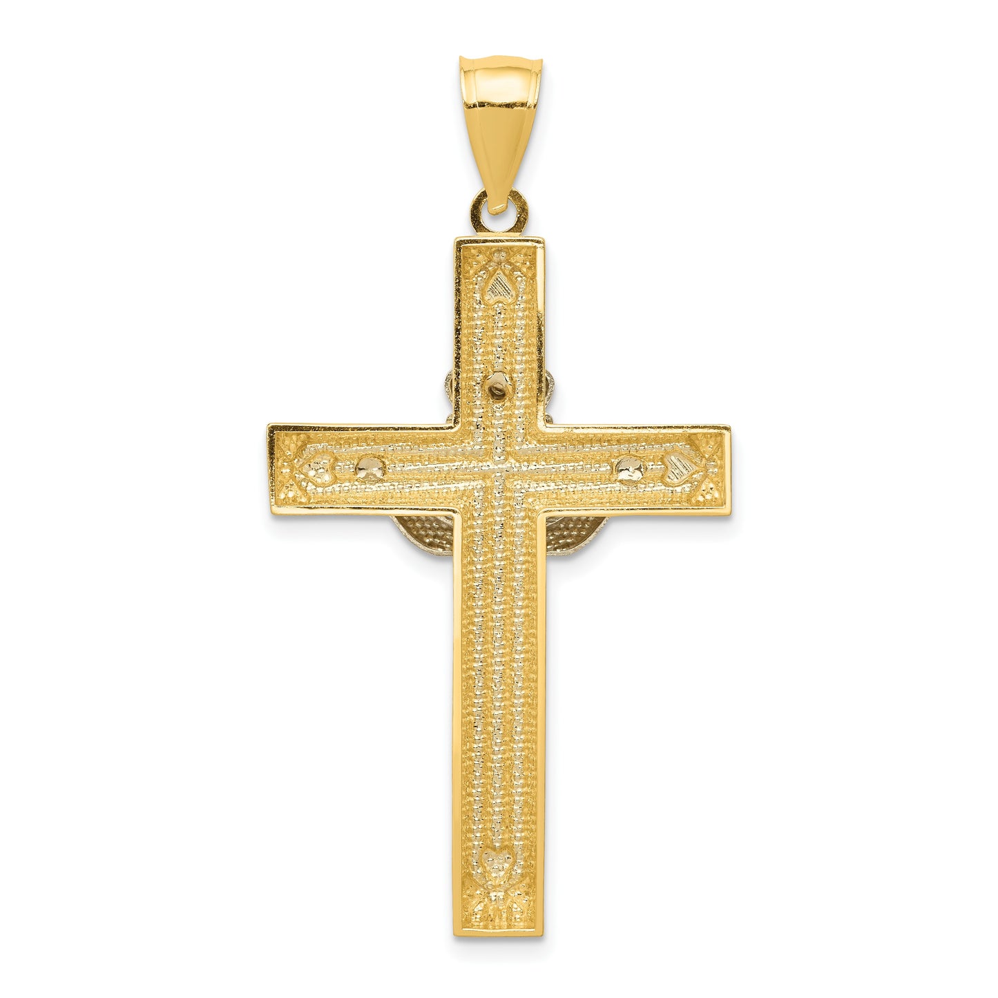 14k Two-tone Large Claddagh Cross Pendant