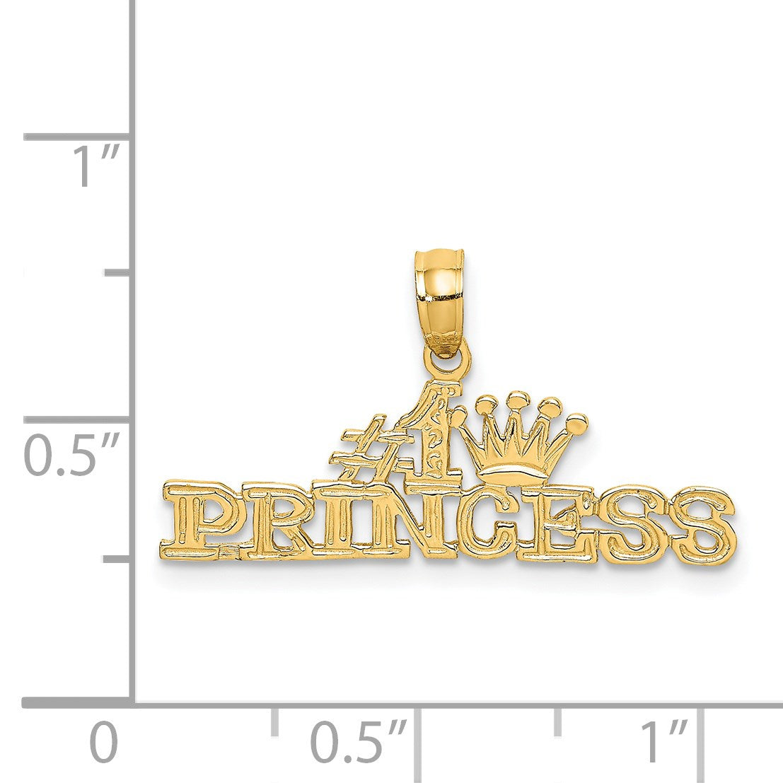 14K #1 PRINCESS with Crown Charm