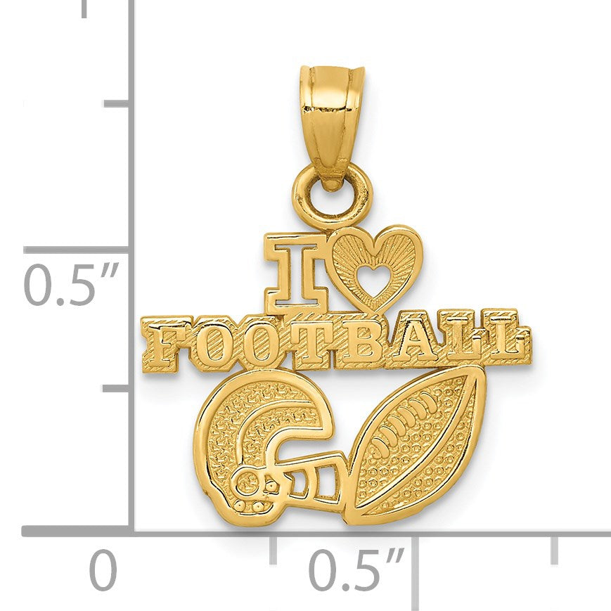 14K I HEART FOOTBALL with Helmet and Ball Charm