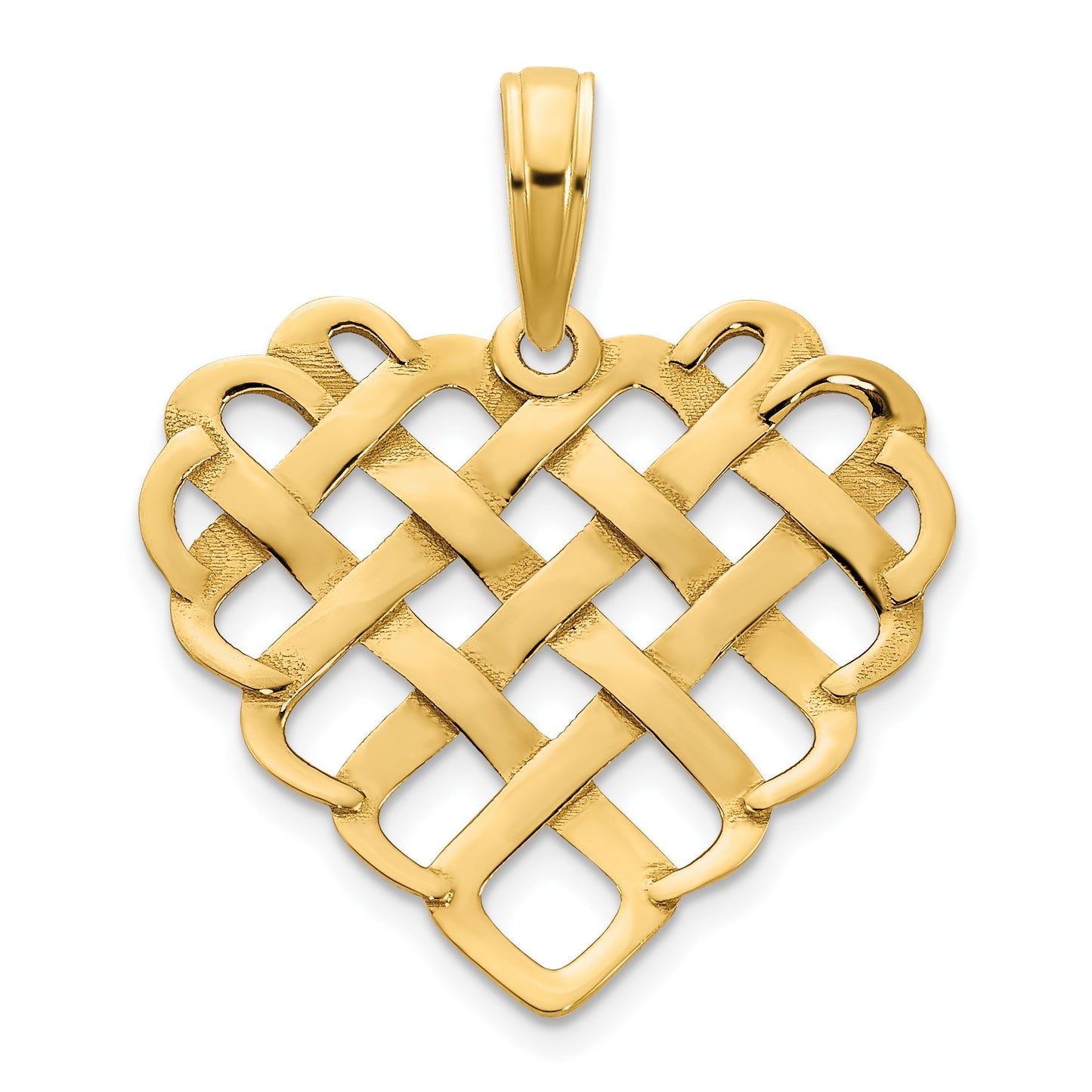 14k Fancy Woven Heart Pendant