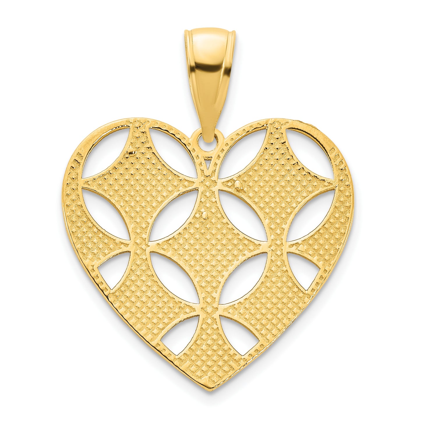 14k Fancy Cut-out Heart Pendant