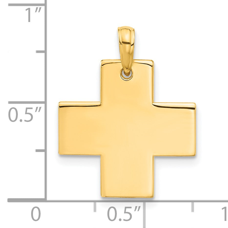 14k Polished Greek Cross Pendant