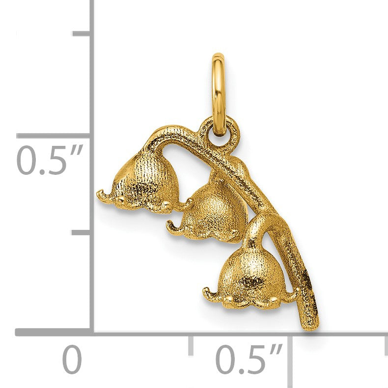 14K Polished Lily of the Valley Pendant