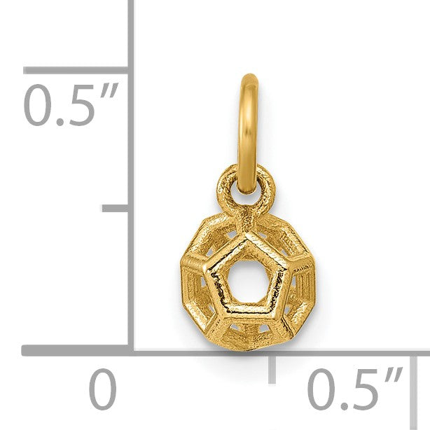 14K Polished Icosahedron Shape Pendant
