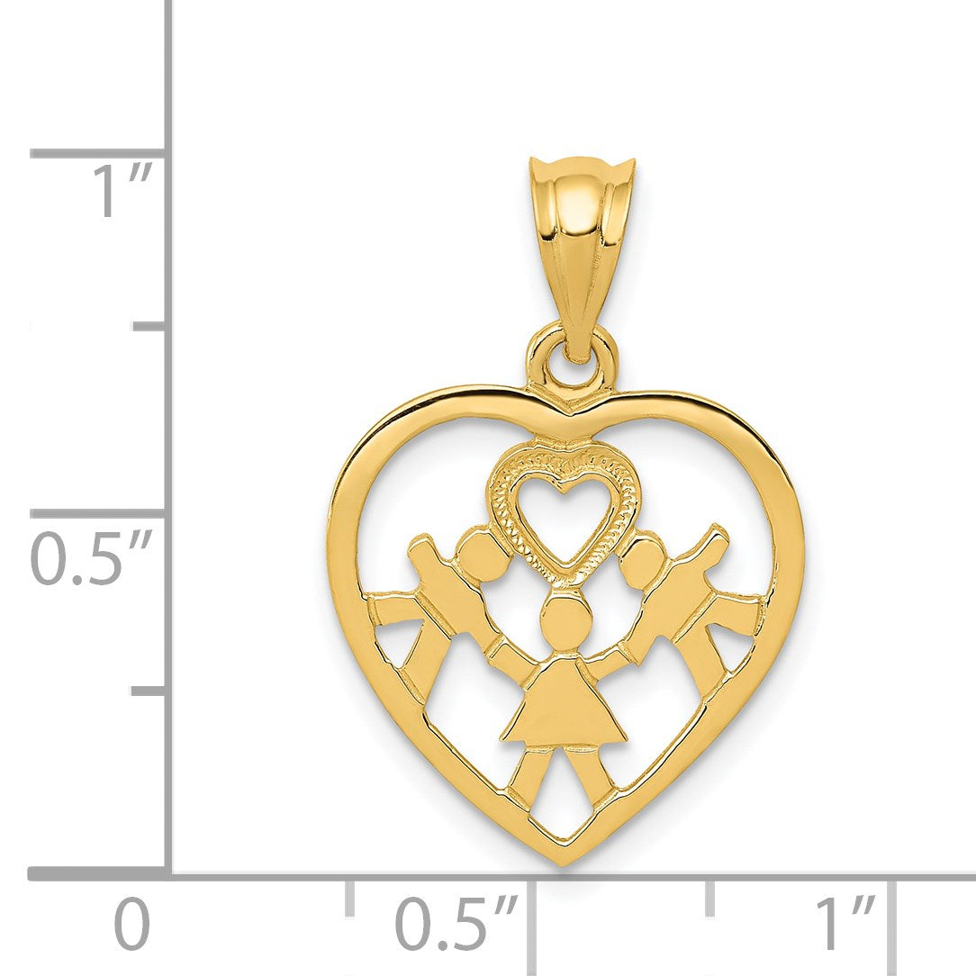 14k 3 Kids in Heart Charm