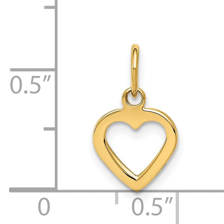 14K Polished Cut-out Heart Pendant