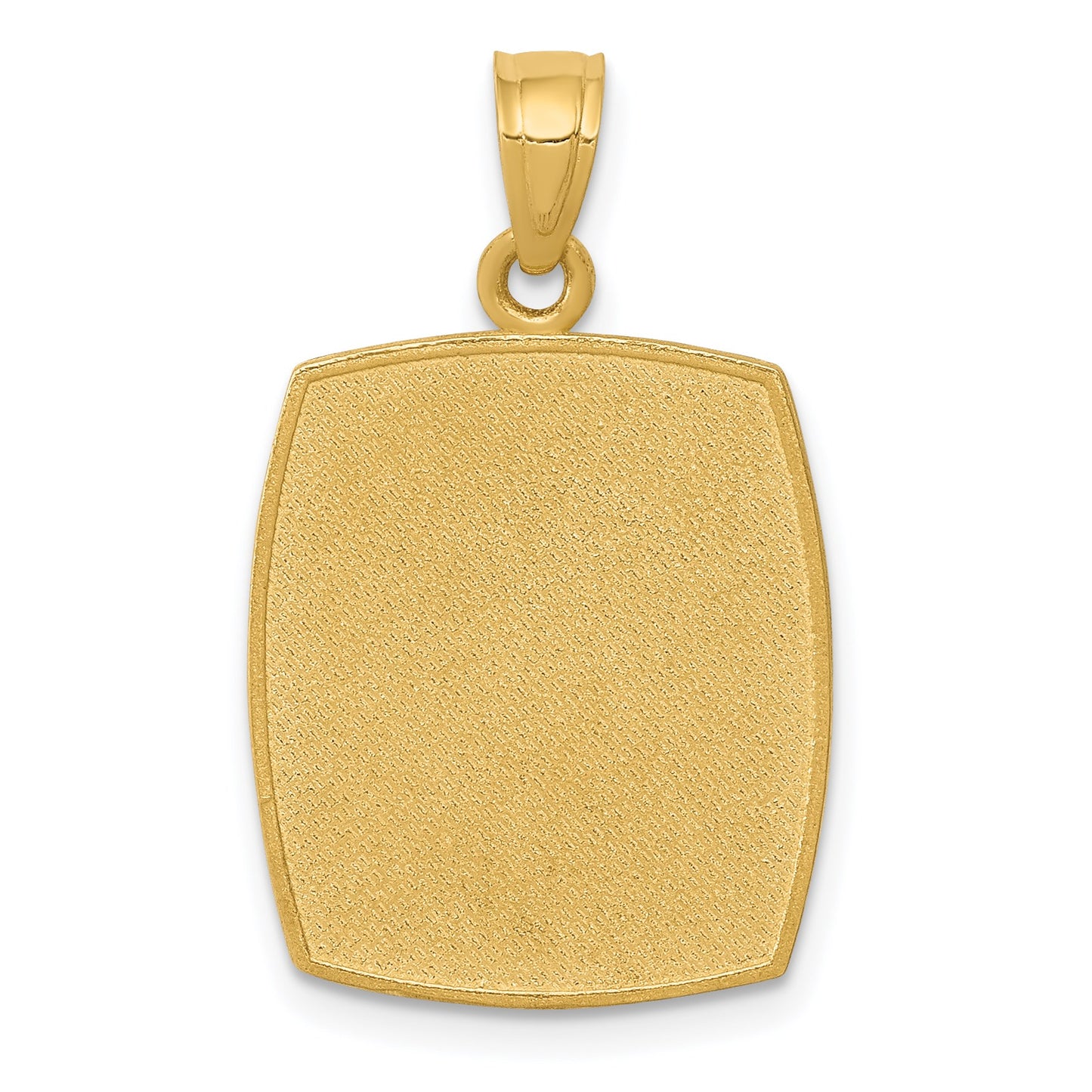 14K Satin and Polished Baptism Rectangular Pendant