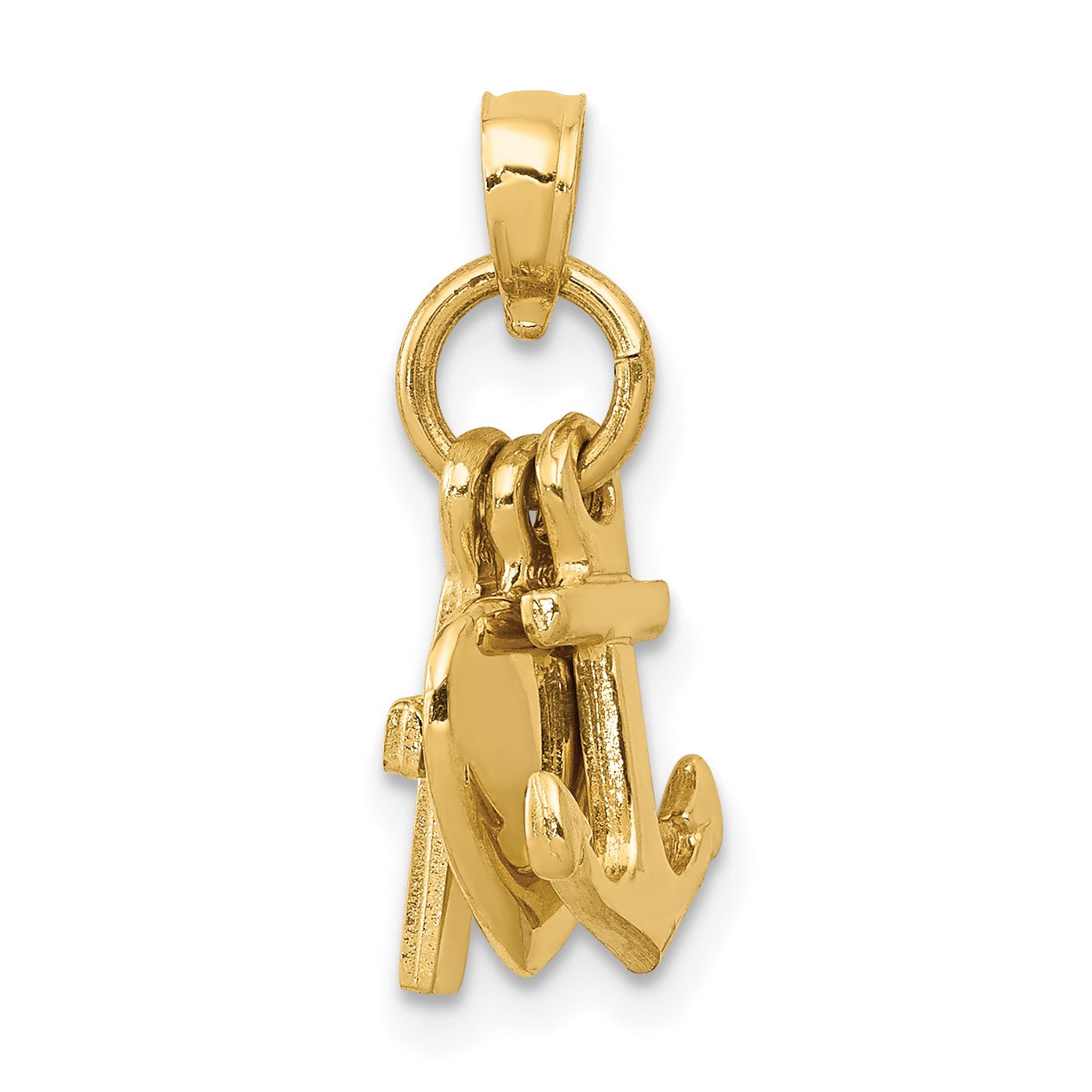 14K 3-D Faith, Hope and Charity Charm