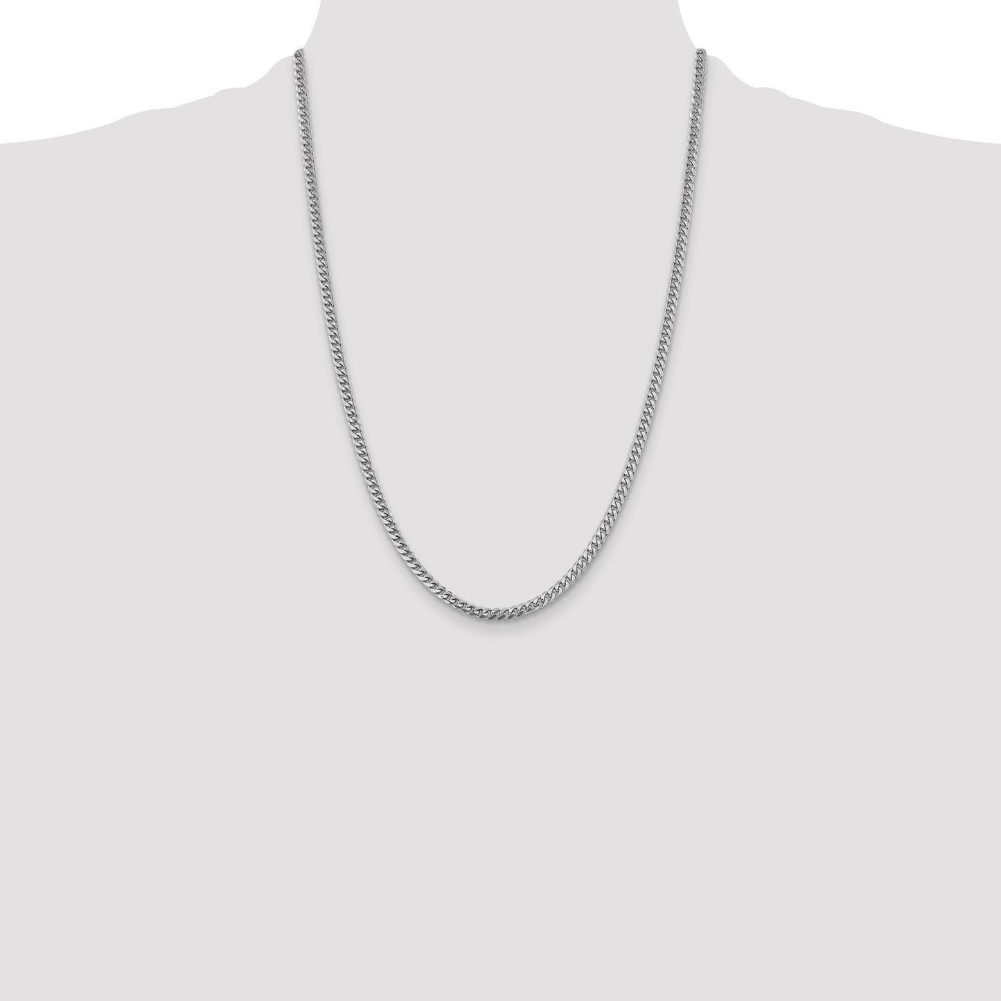 14k White Gold 4.25mm Solid Miami Cuban Chain